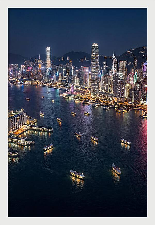 Vibrant Nightlights Over Hong Kong
