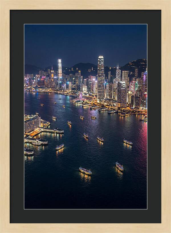 Vibrant Nightlights Over Hong Kong