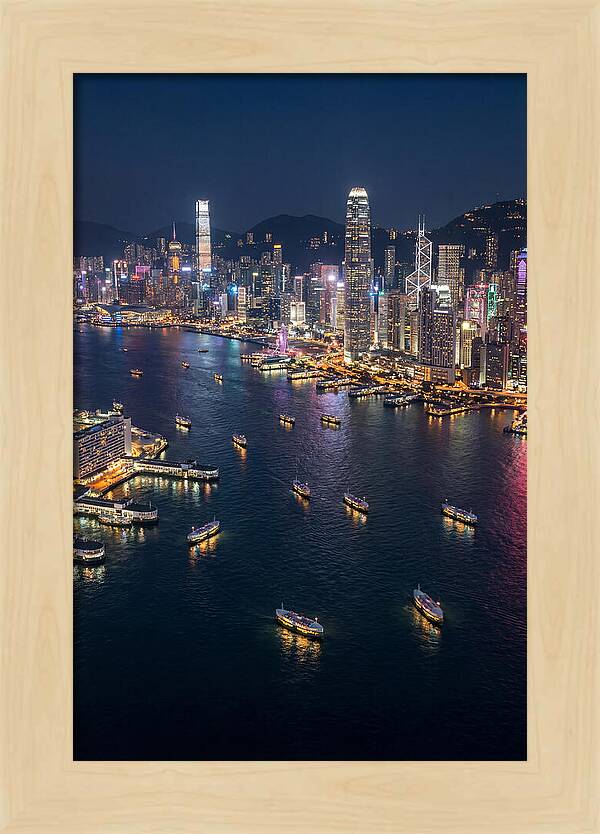 Vibrant Nightlights Over Hong Kong