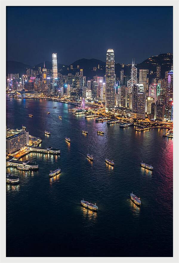 Vibrant Nightlights Over Hong Kong