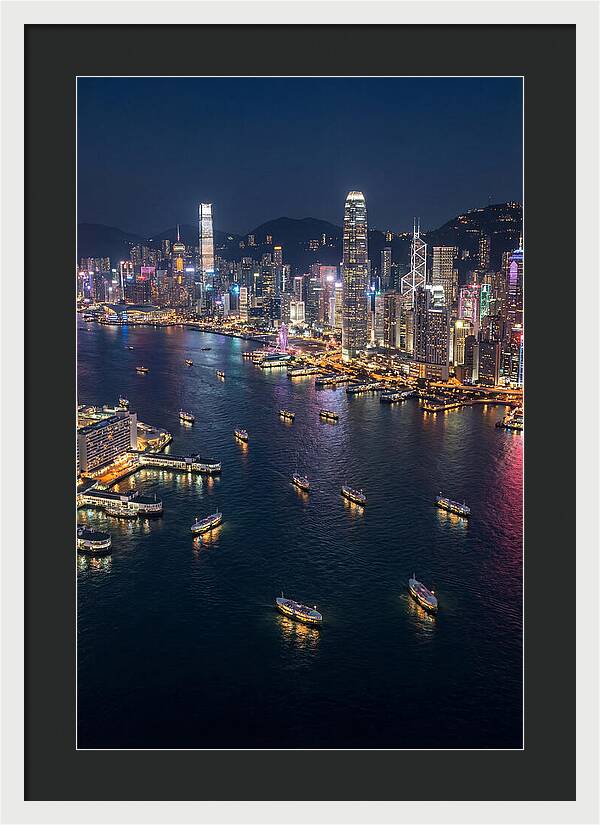 Vibrant Nightlights Over Hong Kong