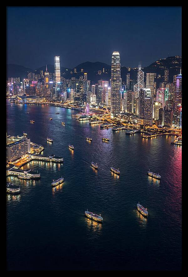 Vibrant Nightlights Over Hong Kong