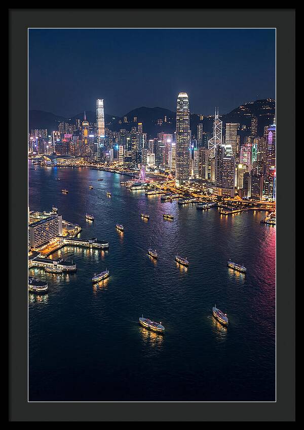Vibrant Nightlights Over Hong Kong