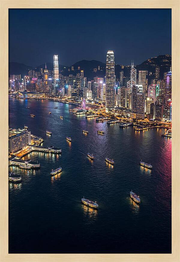 Vibrant Nightlights Over Hong Kong