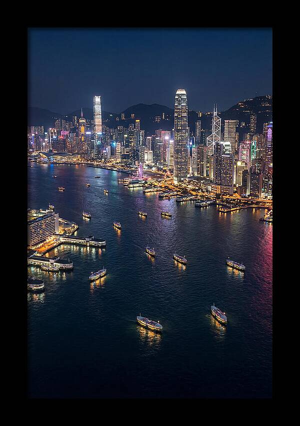 Vibrant Nightlights Over Hong Kong
