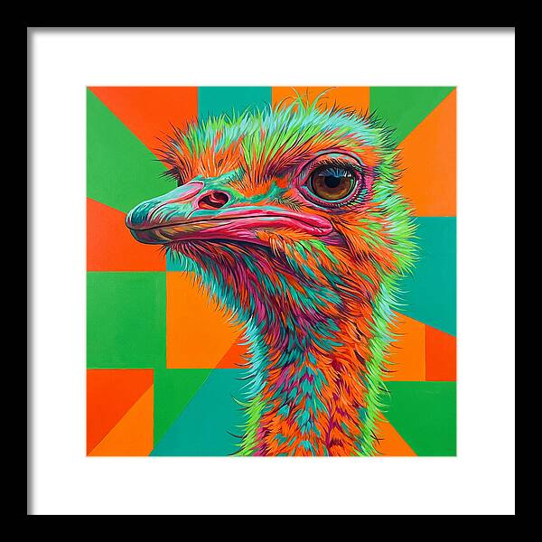 Vibrant Ostrich Portrait
