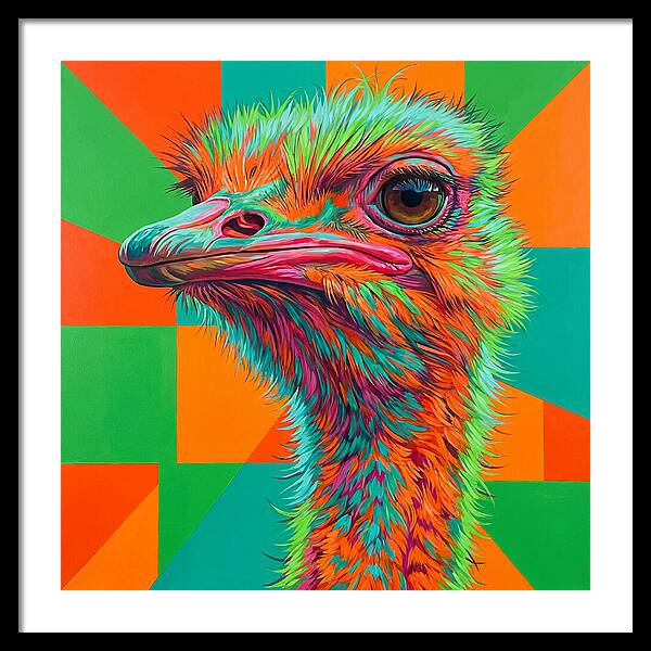 Vibrant Ostrich Portrait