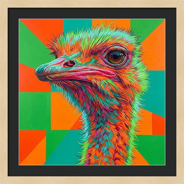 Vibrant Ostrich Portrait