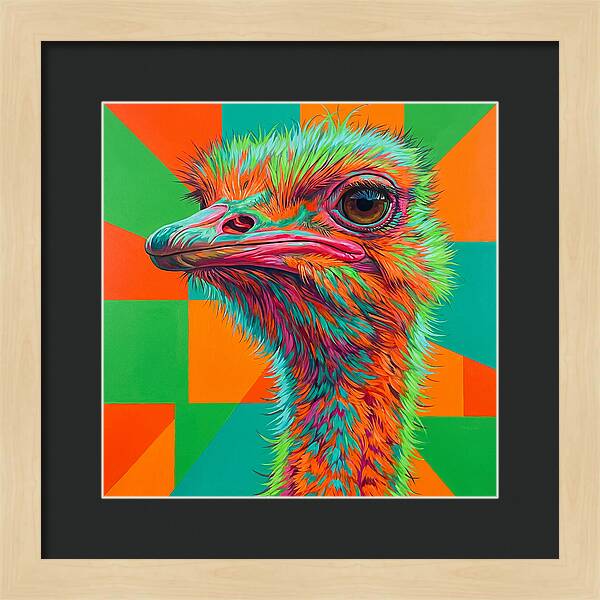 Vibrant Ostrich Portrait