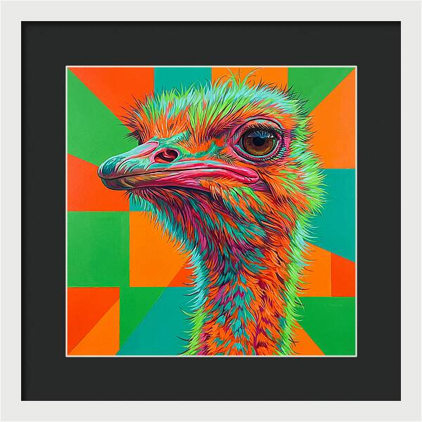 Vibrant Ostrich Portrait
