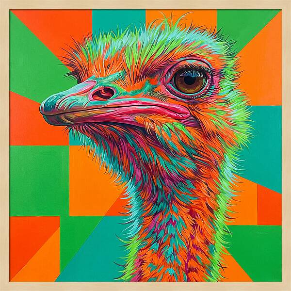 Vibrant Ostrich Portrait