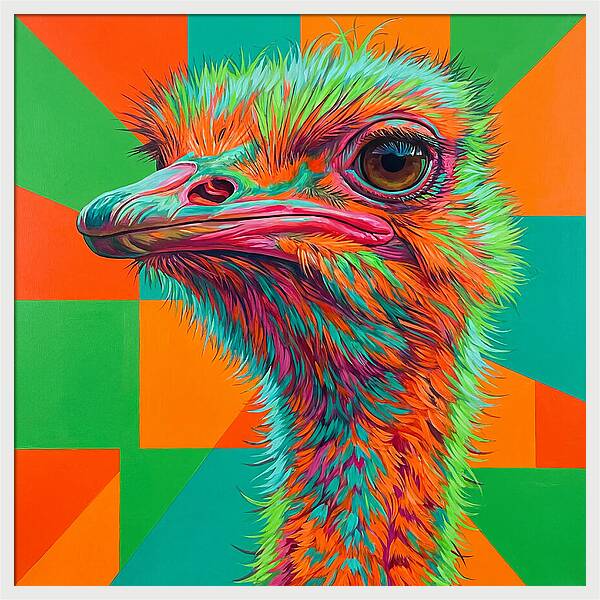 Vibrant Ostrich Portrait