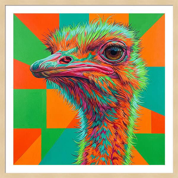 Vibrant Ostrich Portrait
