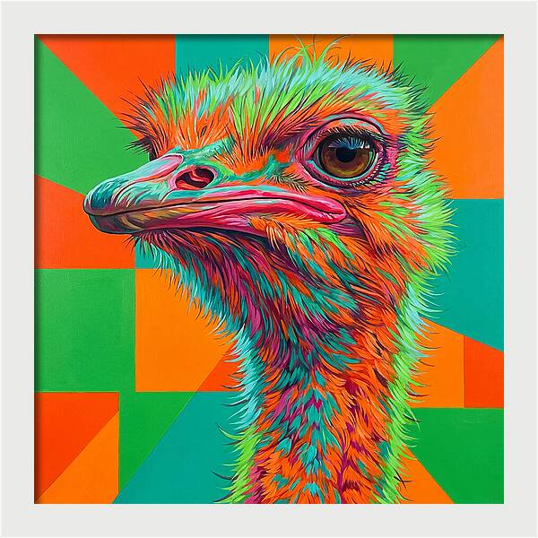 Vibrant Ostrich Portrait