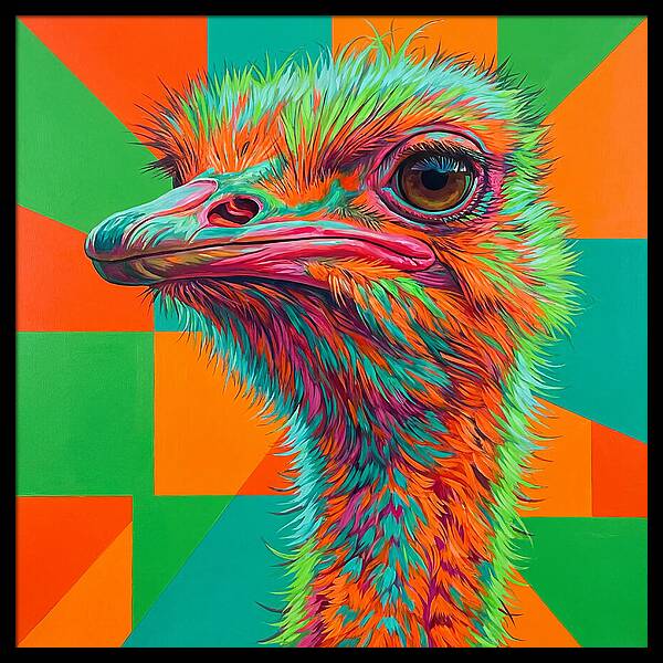 Vibrant Ostrich Portrait