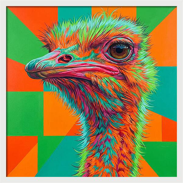 Vibrant Ostrich Portrait