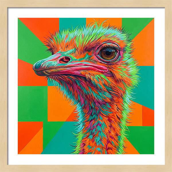Vibrant Ostrich Portrait