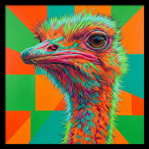 Vibrant Ostrich Portrait