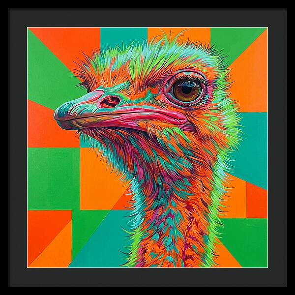 Vibrant Ostrich Portrait