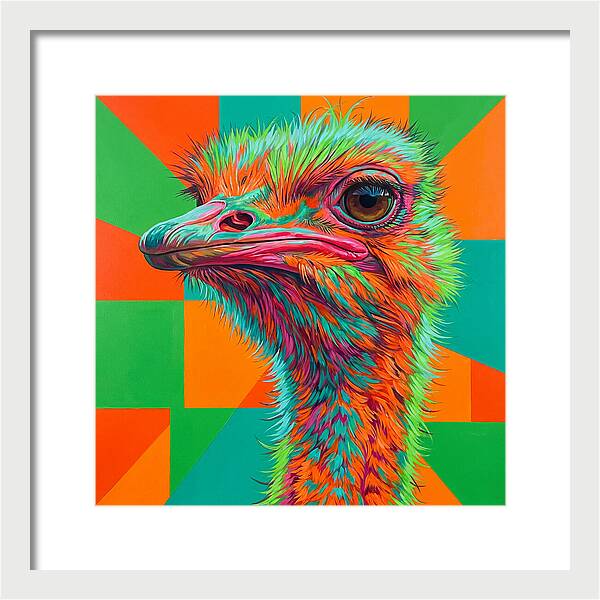 Vibrant Ostrich Portrait