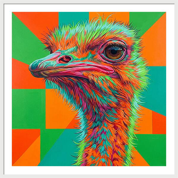 Vibrant Ostrich Portrait