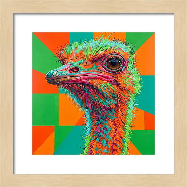 Vibrant Ostrich Portrait