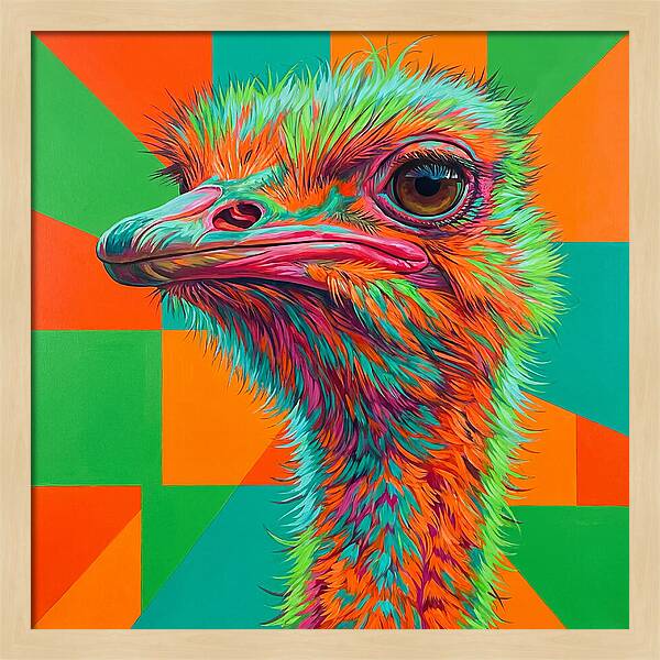 Vibrant Ostrich Portrait