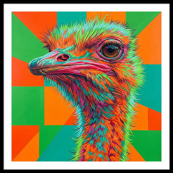 Vibrant Ostrich Portrait