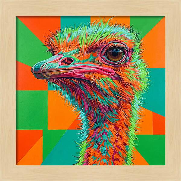 Vibrant Ostrich Portrait