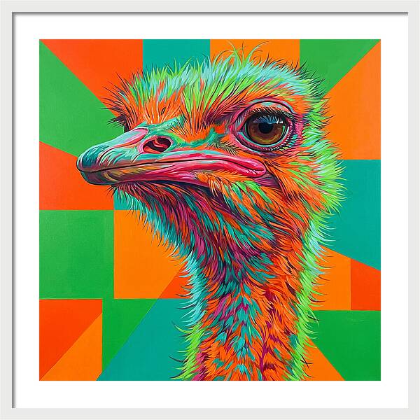 Vibrant Ostrich Portrait