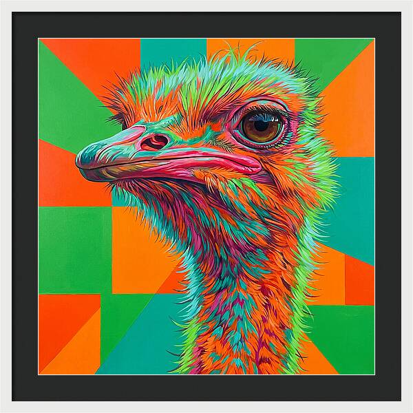 Vibrant Ostrich Portrait