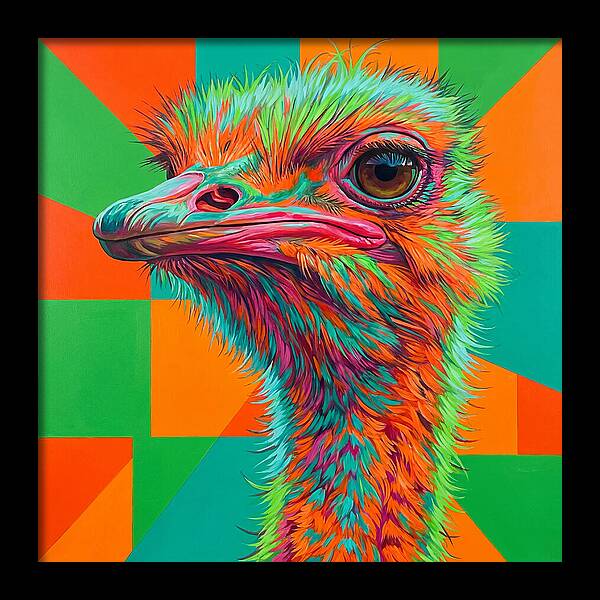 Vibrant Ostrich Portrait