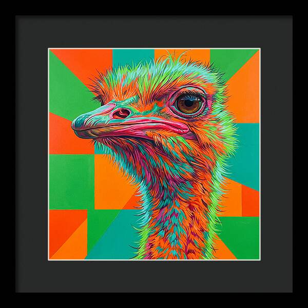 Vibrant Ostrich Portrait