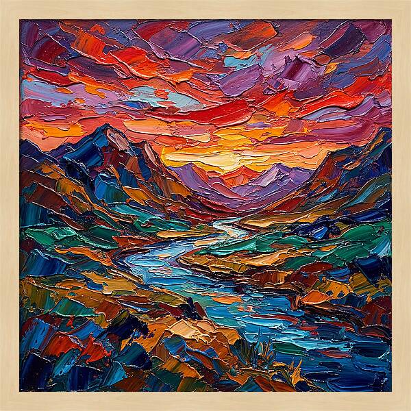 Vibrant Palette Knife Landscape