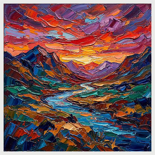 Vibrant Palette Knife Landscape