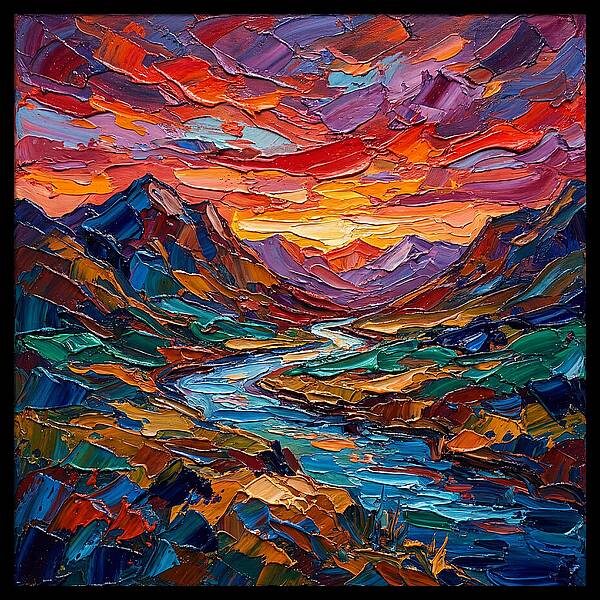 Vibrant Palette Knife Landscape
