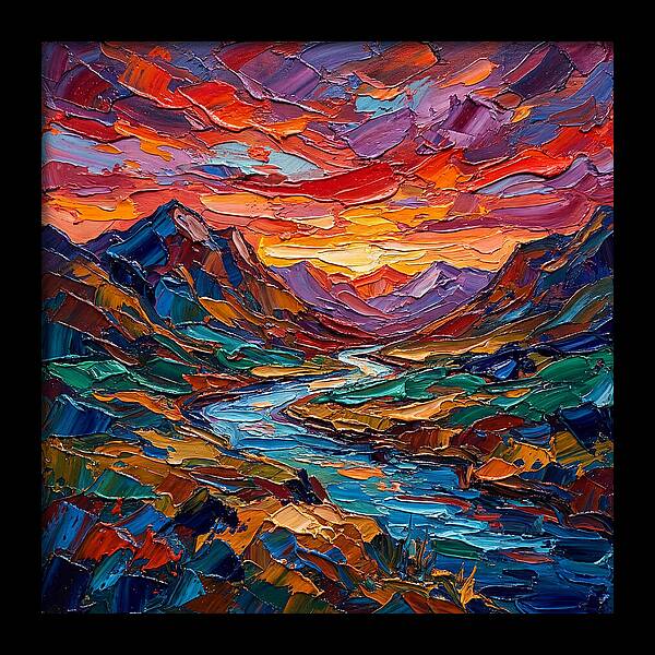Vibrant Palette Knife Landscape