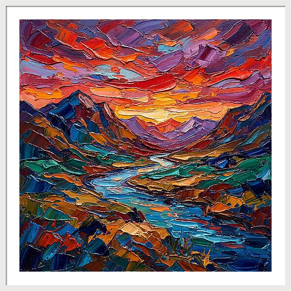 Vibrant Palette Knife Landscape