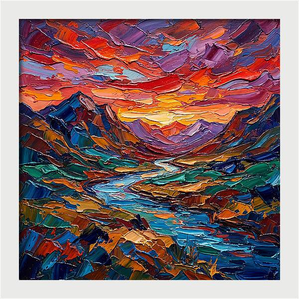 Vibrant Palette Knife Landscape