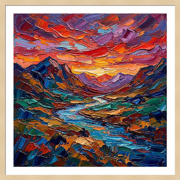 Vibrant Palette Knife Landscape