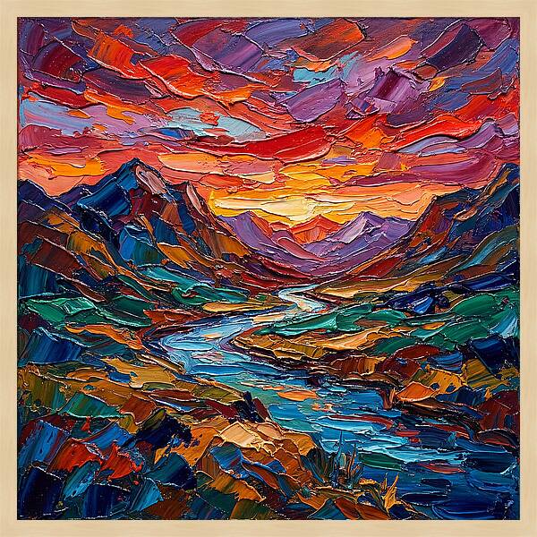 Vibrant Palette Knife Landscape