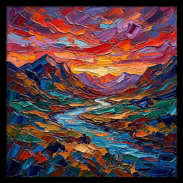 Vibrant Palette Knife Landscape