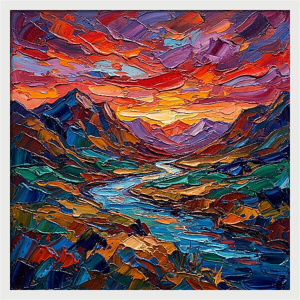 Vibrant Palette Knife Landscape