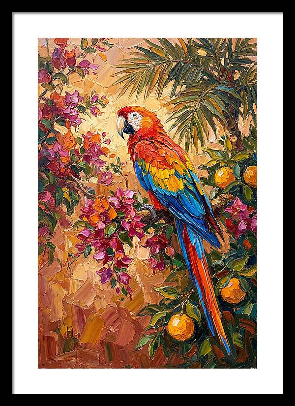 Vibrant Parrot Among Blossoms