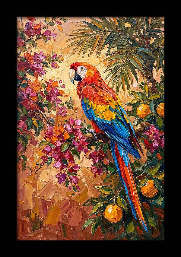 Vibrant Parrot Among Blossoms