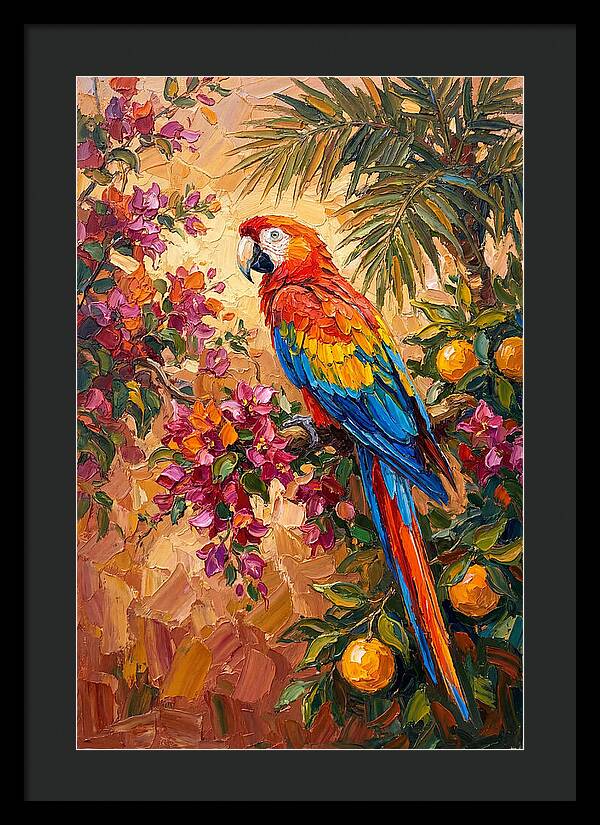 Vibrant Parrot Among Blossoms