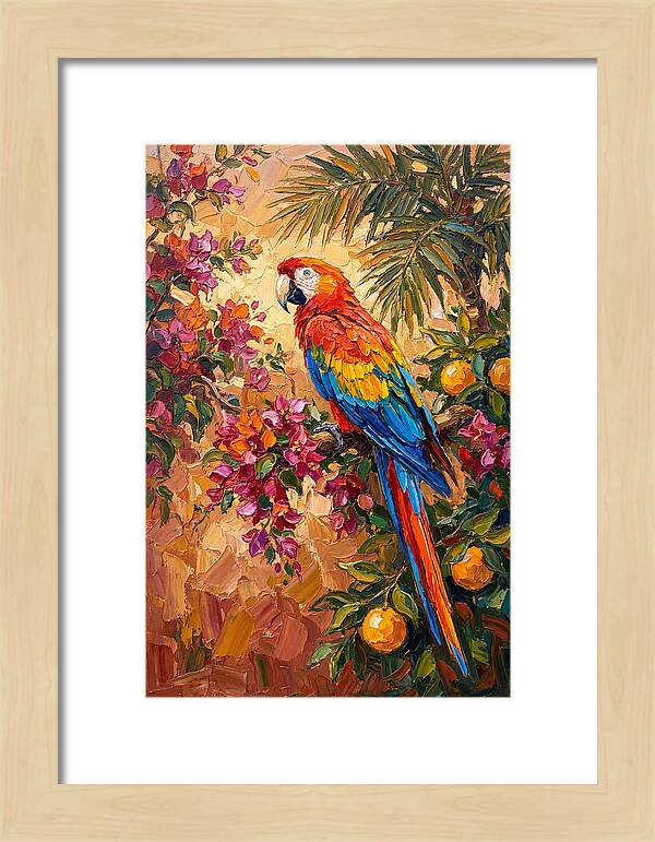 Vibrant Parrot Among Blossoms