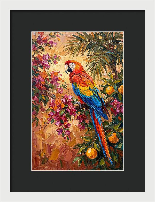 Vibrant Parrot Among Blossoms