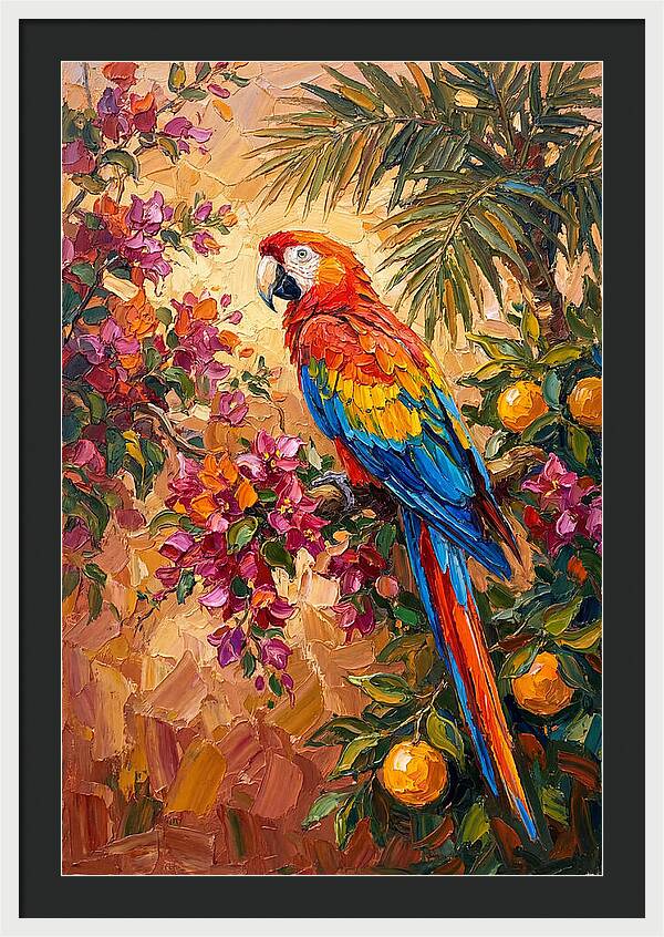 Vibrant Parrot Among Blossoms