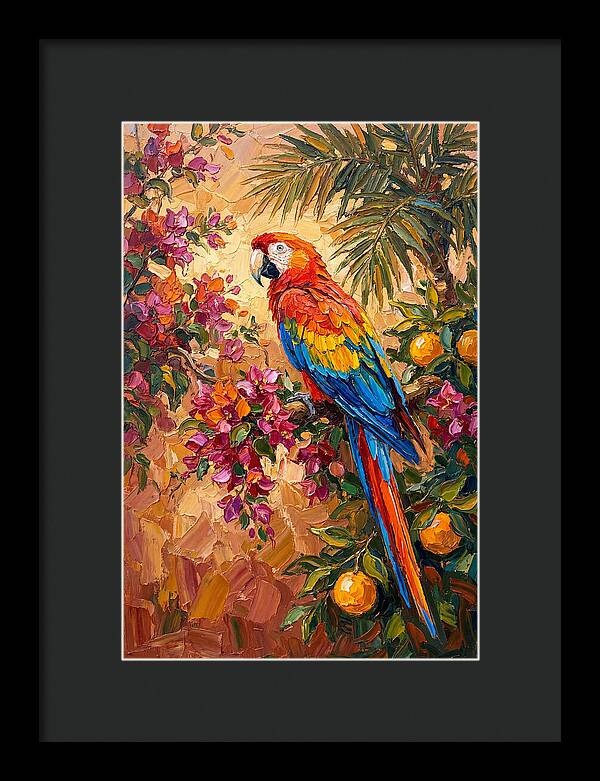Vibrant Parrot Among Blossoms